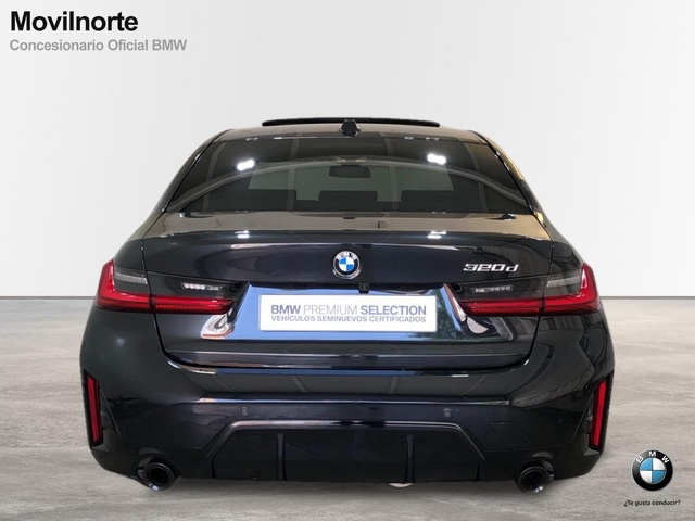 BMW Serie 3 320d color Negro. Año 2024. 140KW(190CV). Diésel. En concesionario Movilnorte El Plantio de Madrid