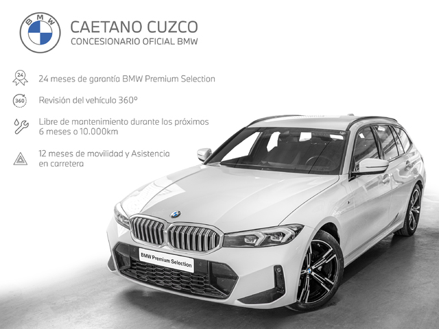 BMW Serie 3 318d Touring color Blanco. Año 2024. 110KW(150CV). Diésel. En concesionario Caetano Cuzco, Alcalá de Madrid