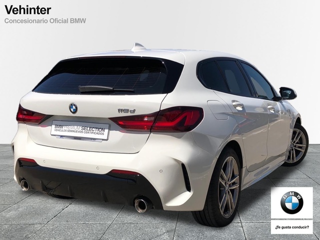 BMW Serie 1 118d color Blanco. Año 2021. 110KW(150CV). Diésel. En concesionario Vehinter Alcorcón de Madrid