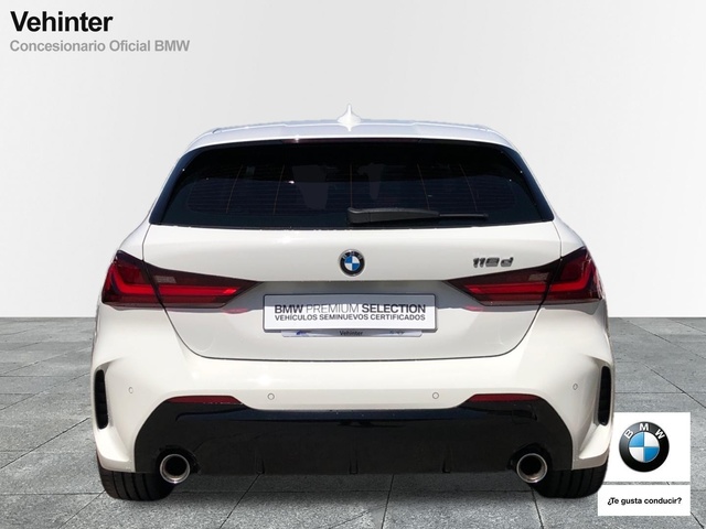 BMW Serie 1 118d color Blanco. Año 2021. 110KW(150CV). Diésel. En concesionario Vehinter Alcorcón de Madrid