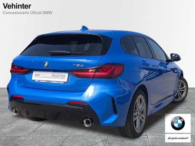 BMW Serie 1 118d color Azul. Año 2021. 110KW(150CV). Diésel. En concesionario Vehinter Alcorcón de Madrid