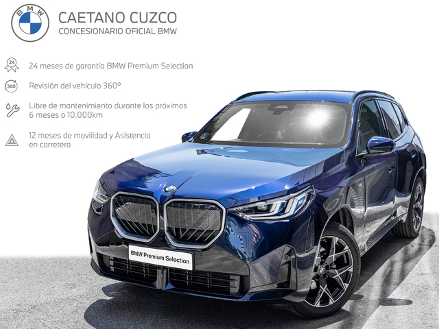 BMW X3 xDrive20d color Azul. Año 2024. 145KW(197CV). Diésel. En concesionario Caetano Cuzco, Alcalá de Madrid