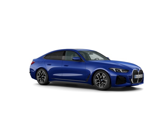 BMW Serie 4 420d Gran Coupe color Azul. Año 2024. 140KW(190CV). Diésel. En concesionario Movilnorte El Carralero de Madrid