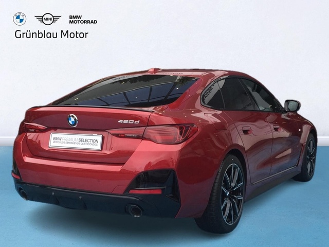 BMW Serie 4 420d Gran Coupe color Rojo. Año 2025. 140KW(190CV). Diésel. En concesionario Grünblau Motor (Bmw y Mini) de Cantabria