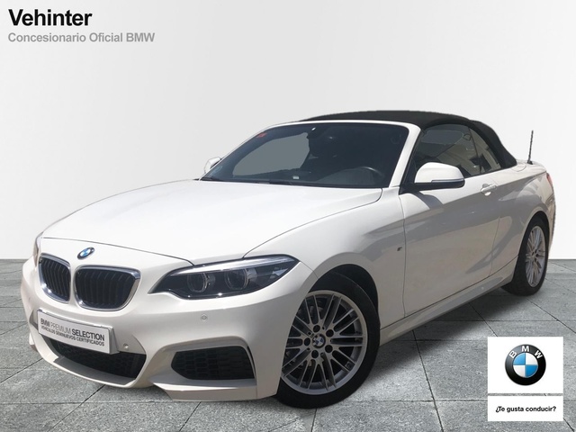 BMW Serie 2 218i Cabrio color Blanco. Año 2019. 100KW(136CV). Gasolina. En concesionario Vehinter Getafe de Madrid