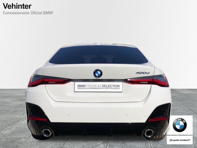 BMW Serie 4 420d Gran Coupe color Blanco. Año 2024. 140KW(190CV). Diésel. En concesionario Vehinter Getafe de Madrid