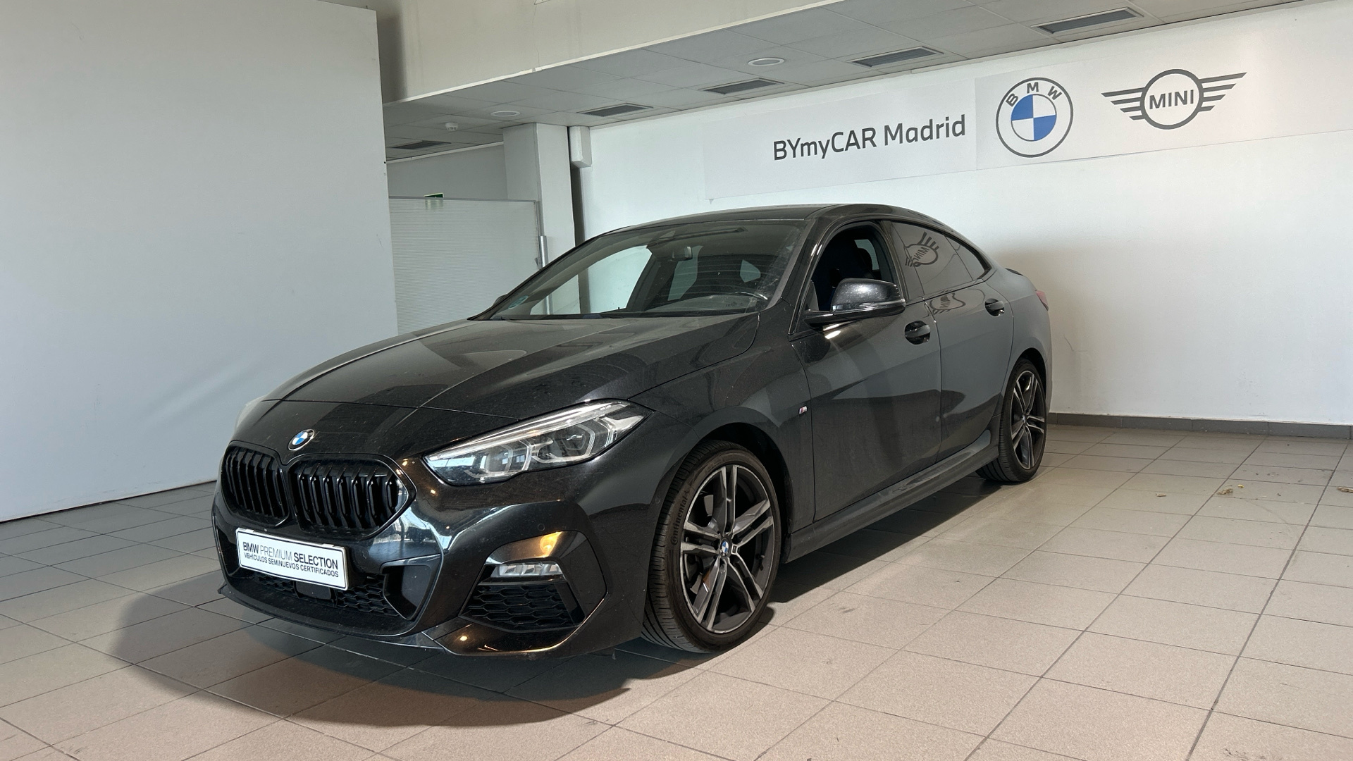 BMW Serie 2 218d Gran Coupe color Negro. Año 2022. 110KW(150CV). Diésel. En concesionario BYmyCAR Madrid - Alcalá de Madrid