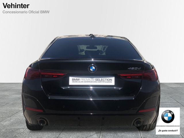 BMW Serie 4 420d Gran Coupe color Negro. Año 2024. 140KW(190CV). Diésel. En concesionario Vehinter Getafe de Madrid