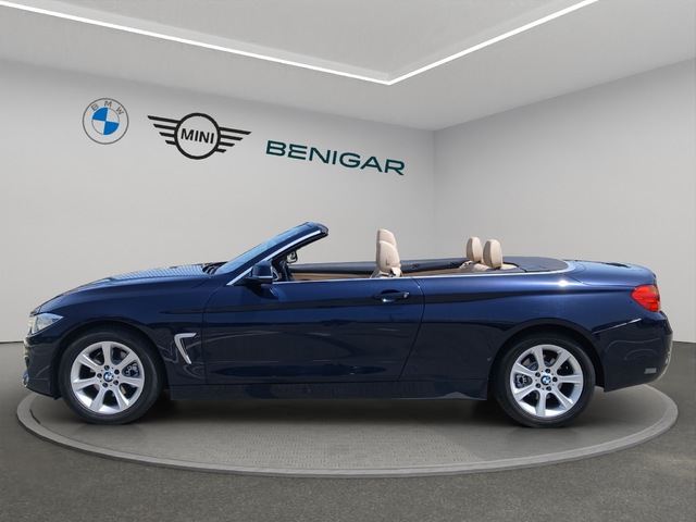 BMW Serie 4 420d Cabrio color Azul. Año 2016. 140KW(190CV). Diésel. En concesionario GANDIA Automoviles Fersan, S.A. de Valencia