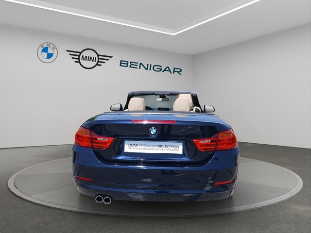 BMW Serie 4 420d Cabrio color Azul. Año 2016. 140KW(190CV). Diésel. En concesionario GANDIA Automoviles Fersan, S.A. de Valencia