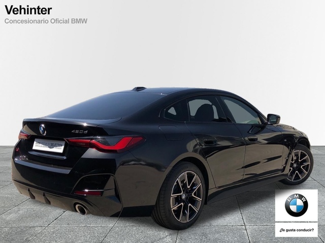 BMW Serie 4 420d Gran Coupe color Negro. Año 2024. 140KW(190CV). Diésel. En concesionario Vehinter Getafe de Madrid