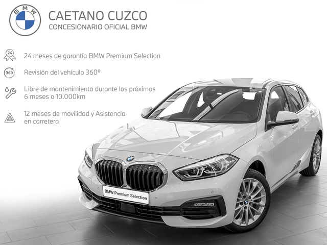 BMW Serie 1 118i color Blanco. Año 2022. 103KW(140CV). Gasolina. En concesionario Caetano Cuzco, Salvatierra de Madrid