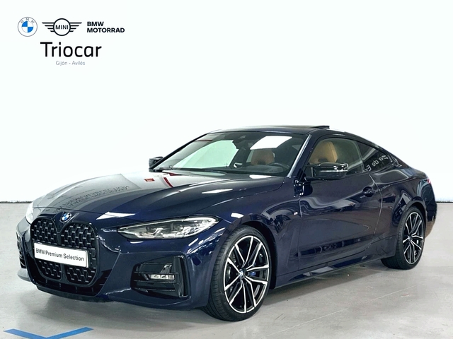 BMW Serie 4 430i Coupe color Azul. Año 2021. 190KW(258CV). Gasolina. En concesionario Triocar Gijón (Bmw y Mini) de Asturias