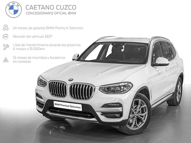 BMW X3 xDrive20d color Blanco. Año 2019. 140KW(190CV). Diésel. En concesionario Caetano Cuzco, Alcalá de Madrid