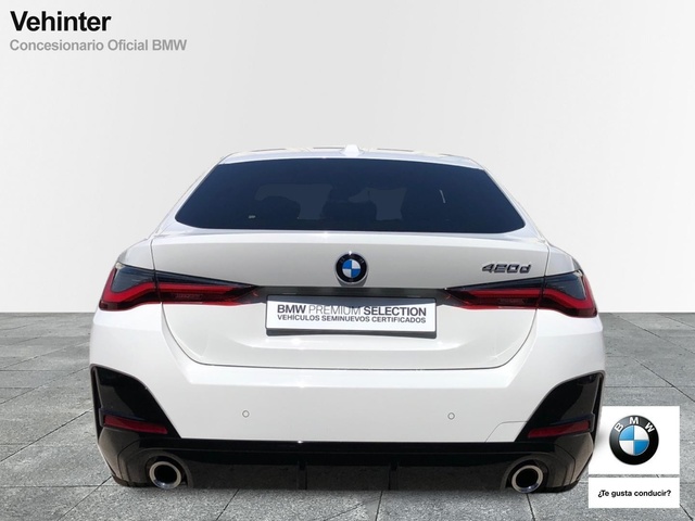 BMW Serie 4 420d Gran Coupe color Blanco. Año 2024. 140KW(190CV). Diésel. En concesionario Vehinter Getafe de Madrid