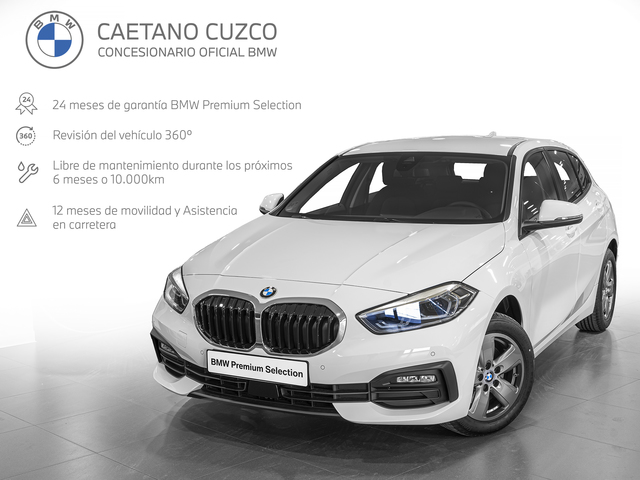 BMW Serie 1 118i color Blanco. Año 2022. 103KW(140CV). Gasolina. En concesionario Caetano Cuzco, Alcalá de Madrid