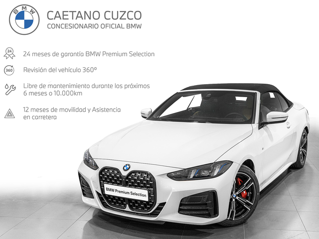 BMW Serie 4 420d Cabrio color Blanco. Año 2025. 140KW(190CV). Diésel. En concesionario Caetano Cuzco, Alcalá de Madrid