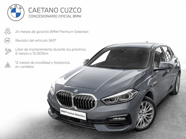 BMW Serie 1 116d color Gris. Año 2023. 85KW(116CV). Diésel. En concesionario Caetano Cuzco, Alcalá de Madrid