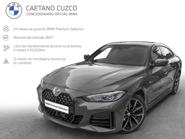BMW Serie 4 430d Gran Coupe color Gris. Año 2023. 210KW(286CV). Diésel. En concesionario Caetano Cuzco, Alcalá de Madrid