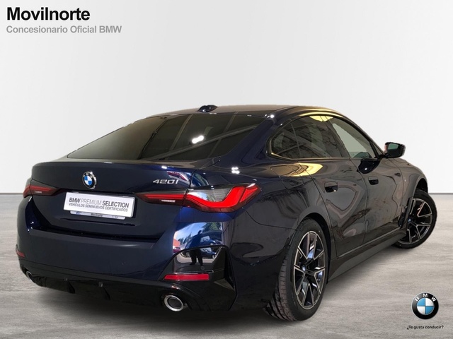 BMW Serie 4 420i Gran Coupe color Azul. Año 2025. 135KW(184CV). Gasolina. En concesionario Movilnorte Las Rozas de Madrid