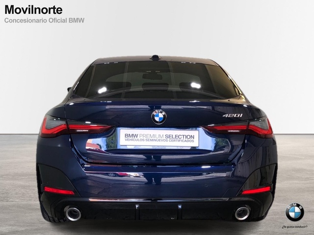 BMW Serie 4 420i Gran Coupe color Azul. Año 2025. 135KW(184CV). Gasolina. En concesionario Movilnorte Las Rozas de Madrid