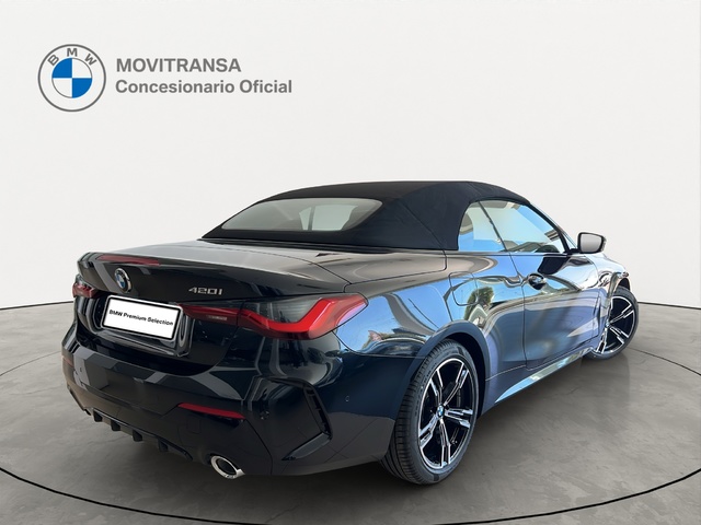 BMW Serie 4 420i Cabrio color Negro. Año 2025. 135KW(184CV). Gasolina. En concesionario Movitransa Cars Jerez de Cádiz