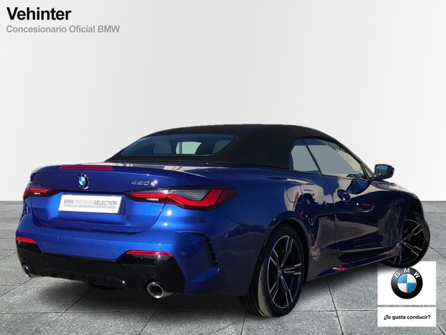 BMW Serie 4 420d Cabrio color Azul. Año 2025. 140KW(190CV). Diésel. En concesionario Vehinter Getafe de Madrid