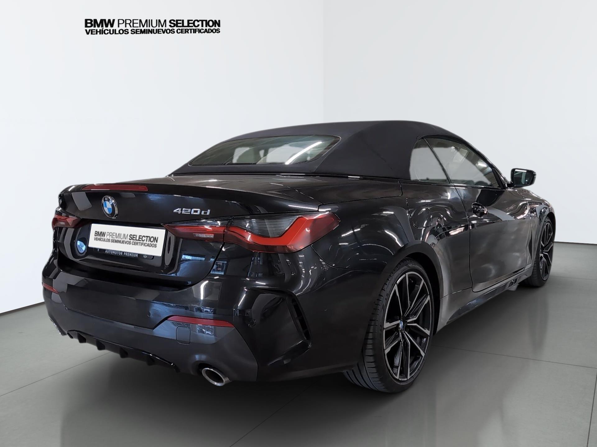 BMW Serie 4 420d Cabrio color Negro. Año 2024. 140KW(190CV). Diésel. En concesionario Automotor Premium Velázquez - Málaga de Málaga