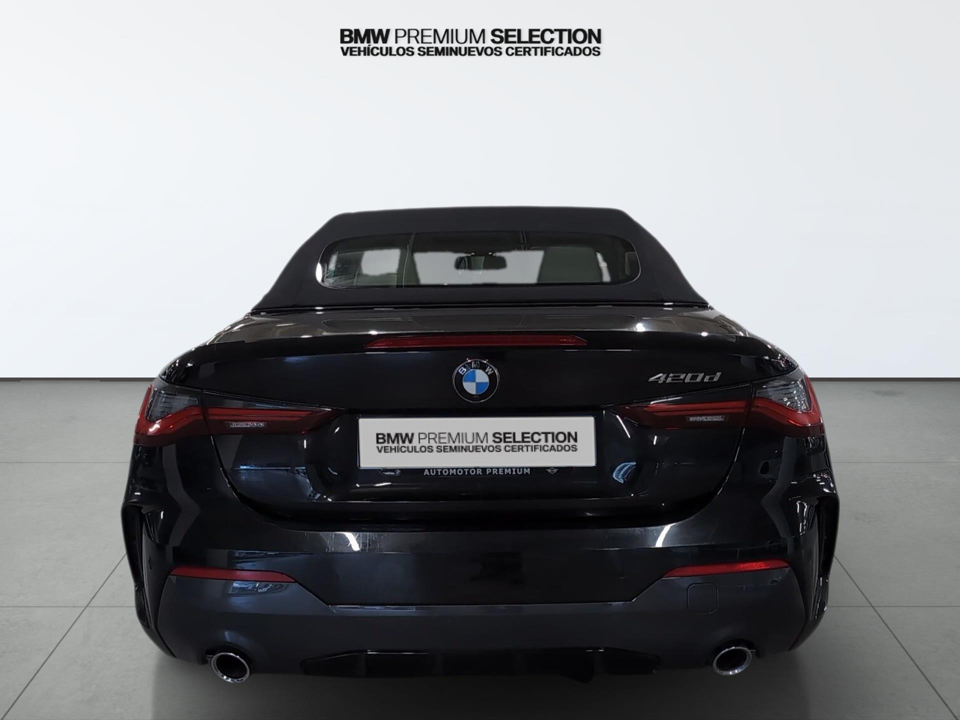 BMW Serie 4 420d Cabrio color Negro. Año 2024. 140KW(190CV). Diésel. En concesionario Automotor Premium Velázquez - Málaga de Málaga